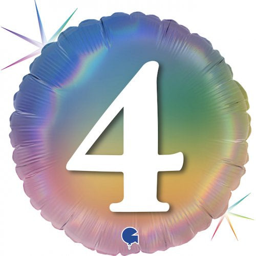 #4 Pastel Rainbow 18" (45cm) Round Foil Balloon