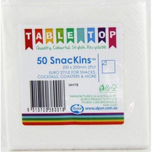 Cocktail Napkins White Pack Of 50
