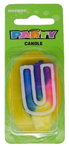 Rainbow Alphabet Candle U