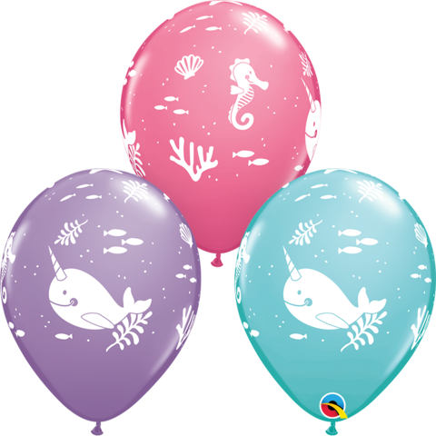 11" Print Fun Under The Sea Assorted Latex Balloons Pack Of 50
