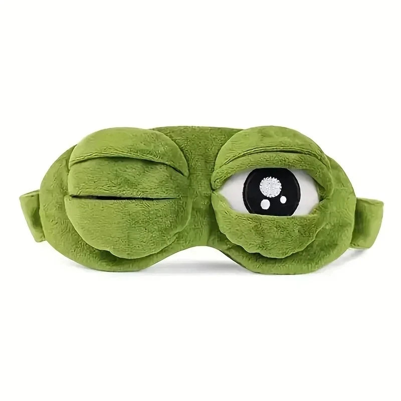 3D Sad Frog Sleep Mask Natural Sleeping Eyeshade Cover Shade Eye Patch For Travel Office Room Relieve Stress Anxiety Gift
