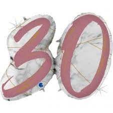43'' DOUBLE DIGIT MARBLE MATE NUMBERS 30 - ROSE GOLD