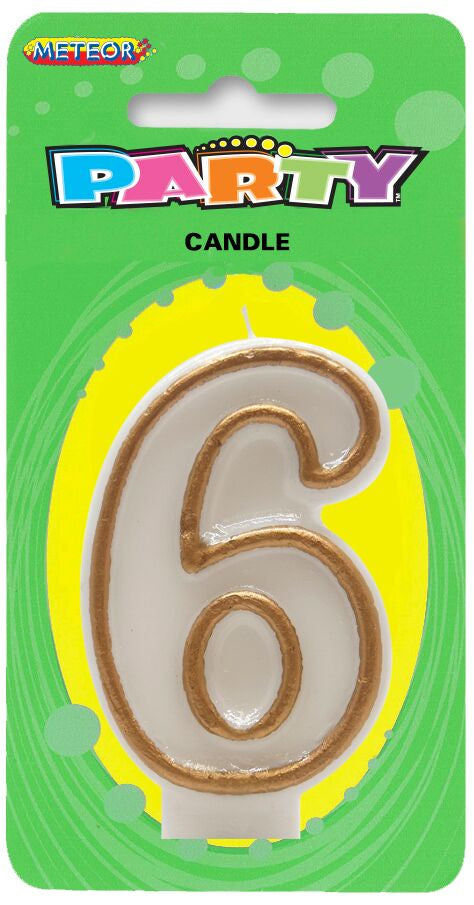 Number Candle Gold Detail '6'