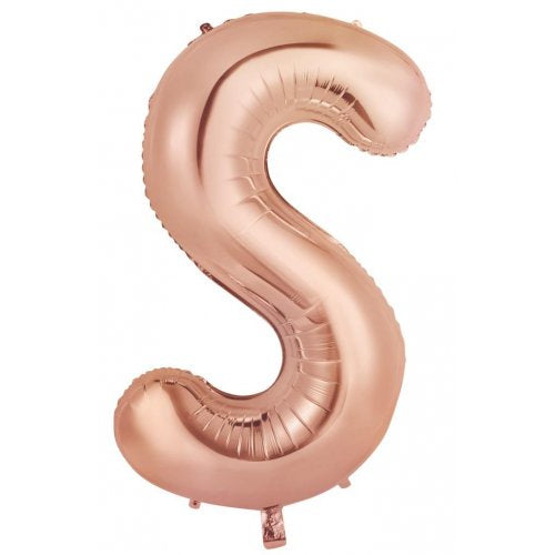 34"(86CM) Decrotex Foil Balloon Alphabet Rose Gold #S