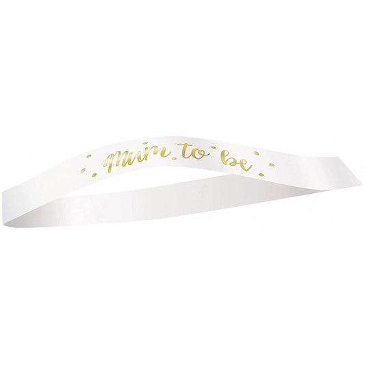 Mum To Be White Satin Sash