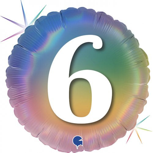 #6 Pastel Rainbow 18" (45cm) Round Foil Balloon