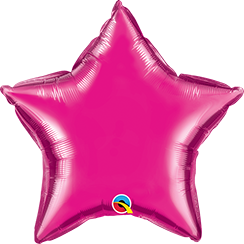 STAR MAGENTA PLAIN FOIL BALLOON 36"