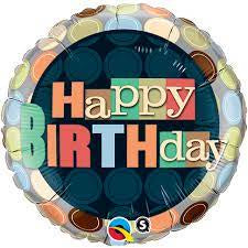Bday Dots Foil Balloon 18''