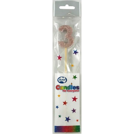 Rose Gold Glitter Long Stick Candle #3