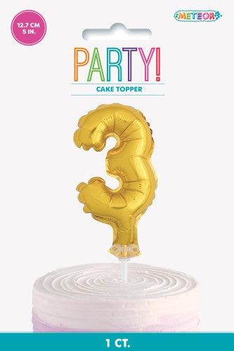 GOLD 5" MINI FOIL BALLOON CAKE TOPPER - 3