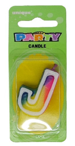 Rainbow Alphabet Candle J