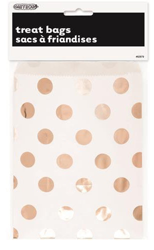 TREAT BAGS ROSE GOLD DOT PACK OF 8