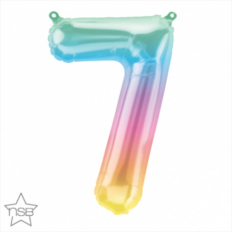 Foil Number Balloon 16"(40cm) Air Filled Only Jelli Ombre 7