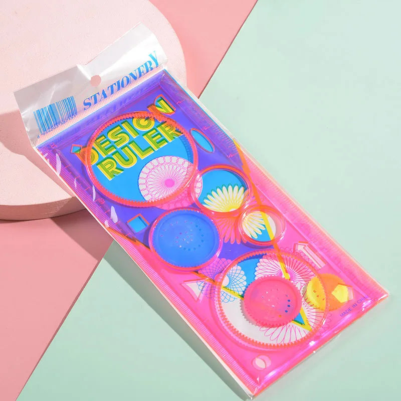 Creative Geometry Spirograph Drawing Stencils Set Painting Template Art Crafts Kids Educational Toy Variety of Flowers Ruler