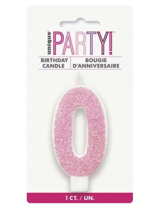 NUMERAL CANDLE 0 - PINK