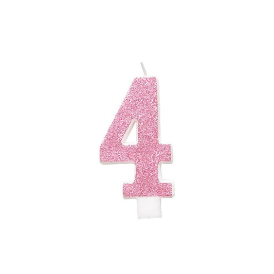 NUMERAL CANDLE 4 - PINK