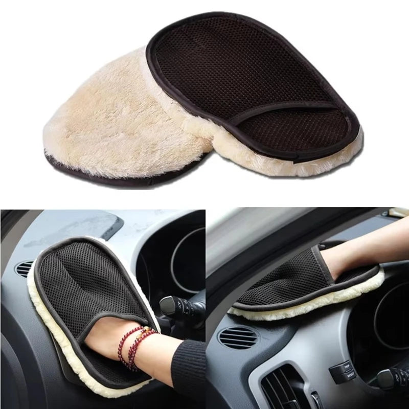 Hair gloves for car washing, automatic cleaning brush soft hair waxing lap car wash clean clothing, cashmere gloves salary
