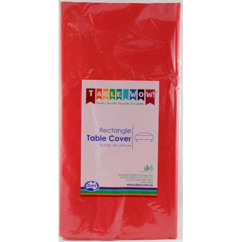 Rectangle Plastic Tablecover Red