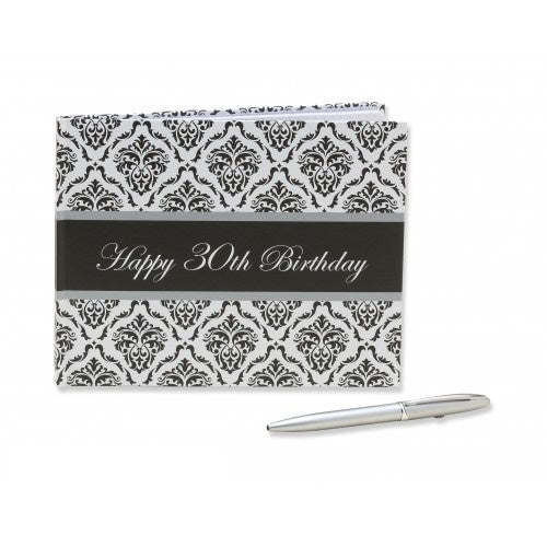 30th Birthday Guest Book Damask