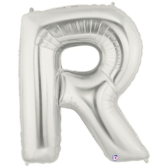LARGE FOIL Alphabet 34inch BALLOON SILVER - R