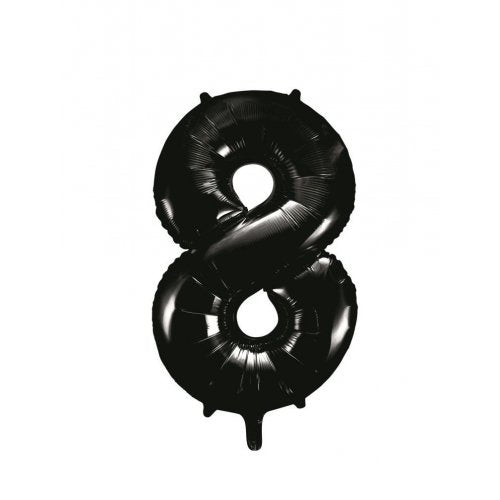 Large Foil Number Balloon 34"(86cm) Black 8 Alpen