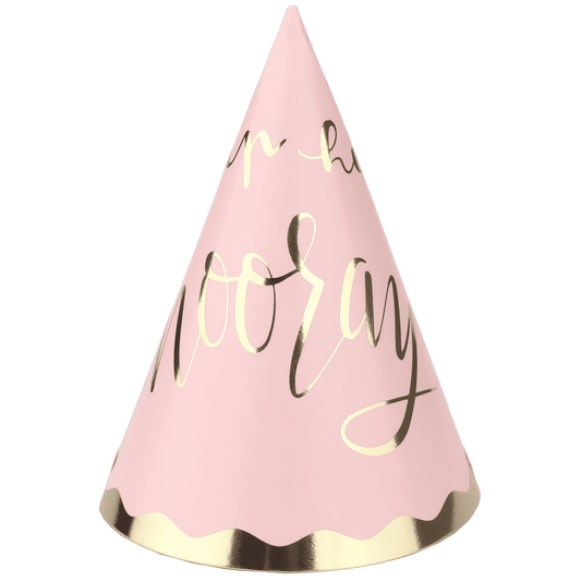 LUXE PINK PARTY HATS PACK OF 4