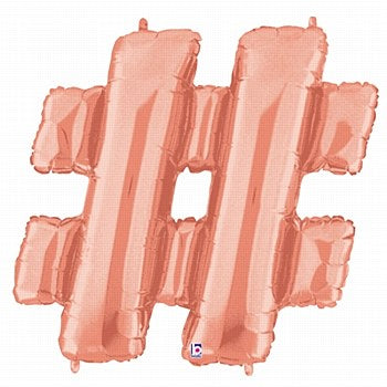 LARGE FOIL HASHTAG BALLOON ROSE GOLD - #