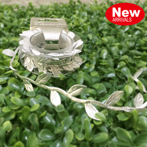 Silver Leaf Ribbon 2m Length