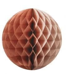 METALLIC ROSE GOLD HONEYCOMB BALL 25CM