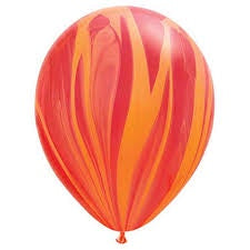 11" Superagate Rainbow Red Orang Latex Balloons Pack Of 25