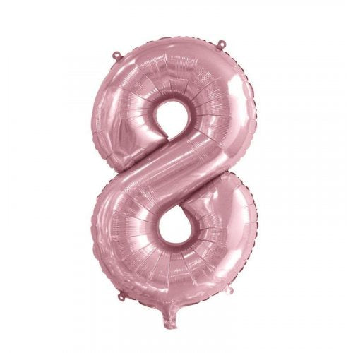 Large Foil Number Balloon 34"(86cm) Light Pink 8 Alpen