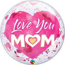 22" SINGLE BUBBLE 001CT LOVE YOU M(HEART)M PINK
