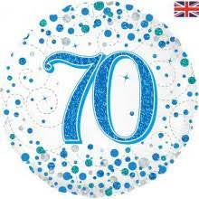 Sparkling Fizz Blue 70th Foil Balloon 18"(45cm)