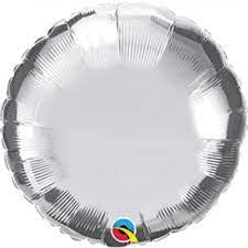 FOIL BALLOON 18'' ROUND FOIL - CHROME SILVER