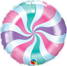 Candy Pastel Swirl Foil Balloon 18''