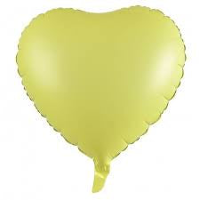 18 Inch Decrotex Foil Heart Matt Pastel Yellow