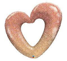 Large Foil Supershape Balloon 42"(106cm) Rose Gold Glitter Heart
