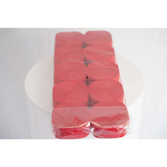 Crepe Loon Hangs (24m x 3.5cm) Standard Red Pack of 10