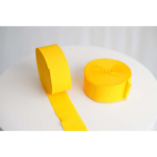 Crepe Loon Hangs (24m x 3.5cm) Standard Yellow Pack of 10