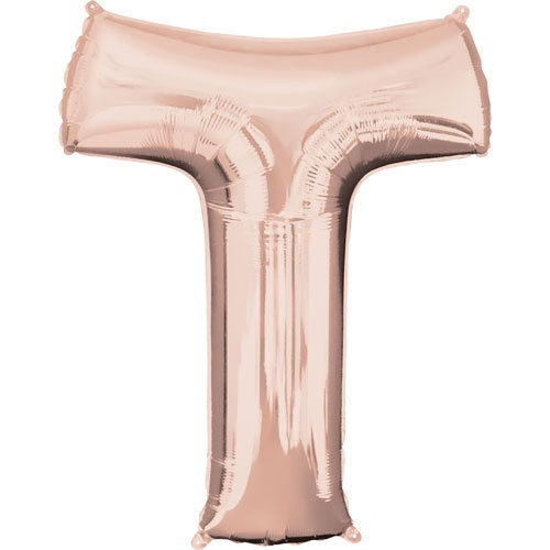 ANAGRAM LARGE FOIL LETTER ROSE GOLD - T