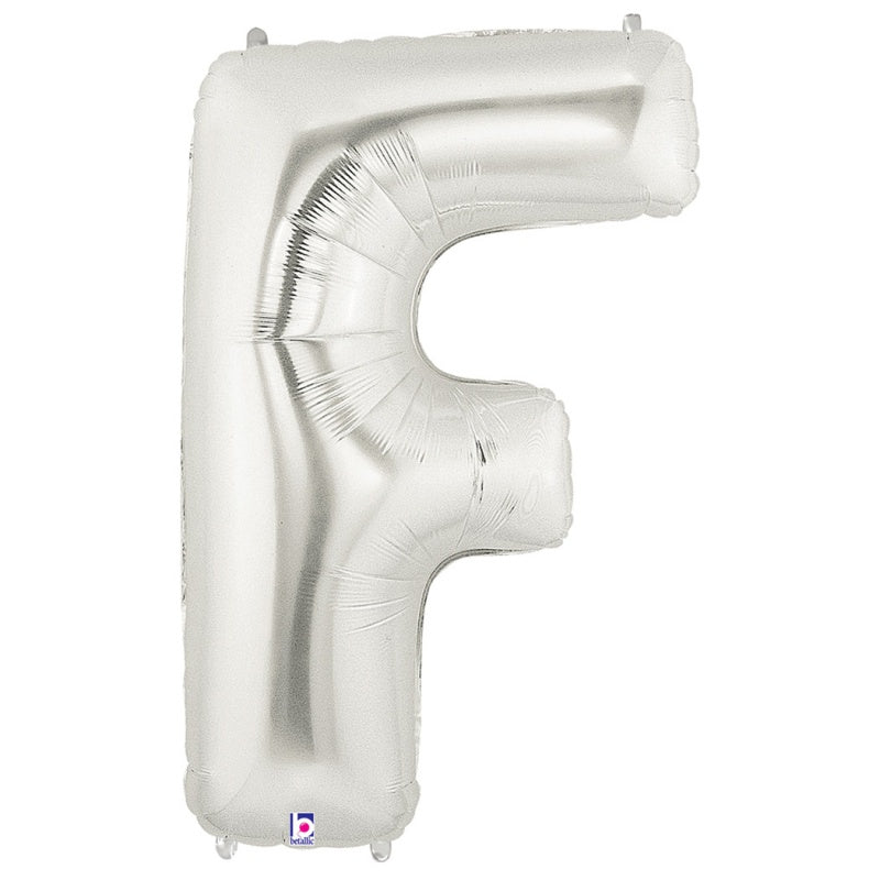 Large Foil Alphabet 34inch Balloon Silver - F