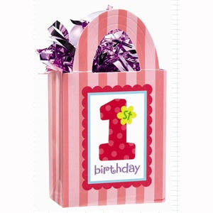 Tote Bag Balloon Weight 1st Birthday Girl