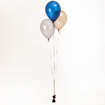 Bunch Of 3 Helium Balloons - Brilliant Blue Table Centerpiece