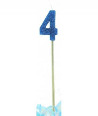 Blue Glitter Long Stick Candle #4