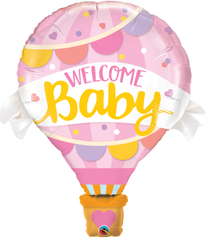 Large Foil Supershape Balloon Welcome Baby Pink 42"
