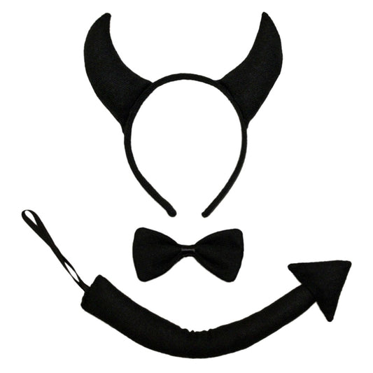 DEVIL HORN, BOWTIE & TAIL SET