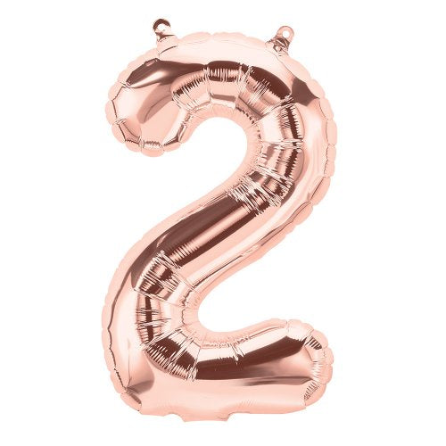 FOIL BALLOON 16" NUMBER ROSE GOLD #2