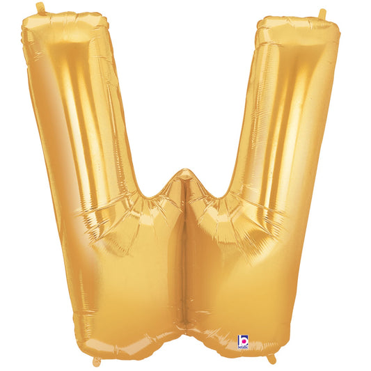 Large Foil Alphabet 34inch Balloon Gold- W