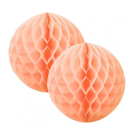 Honeycomb Ball 15cm Peach Pack Of 2