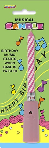 Musical Candle - Twist Pink